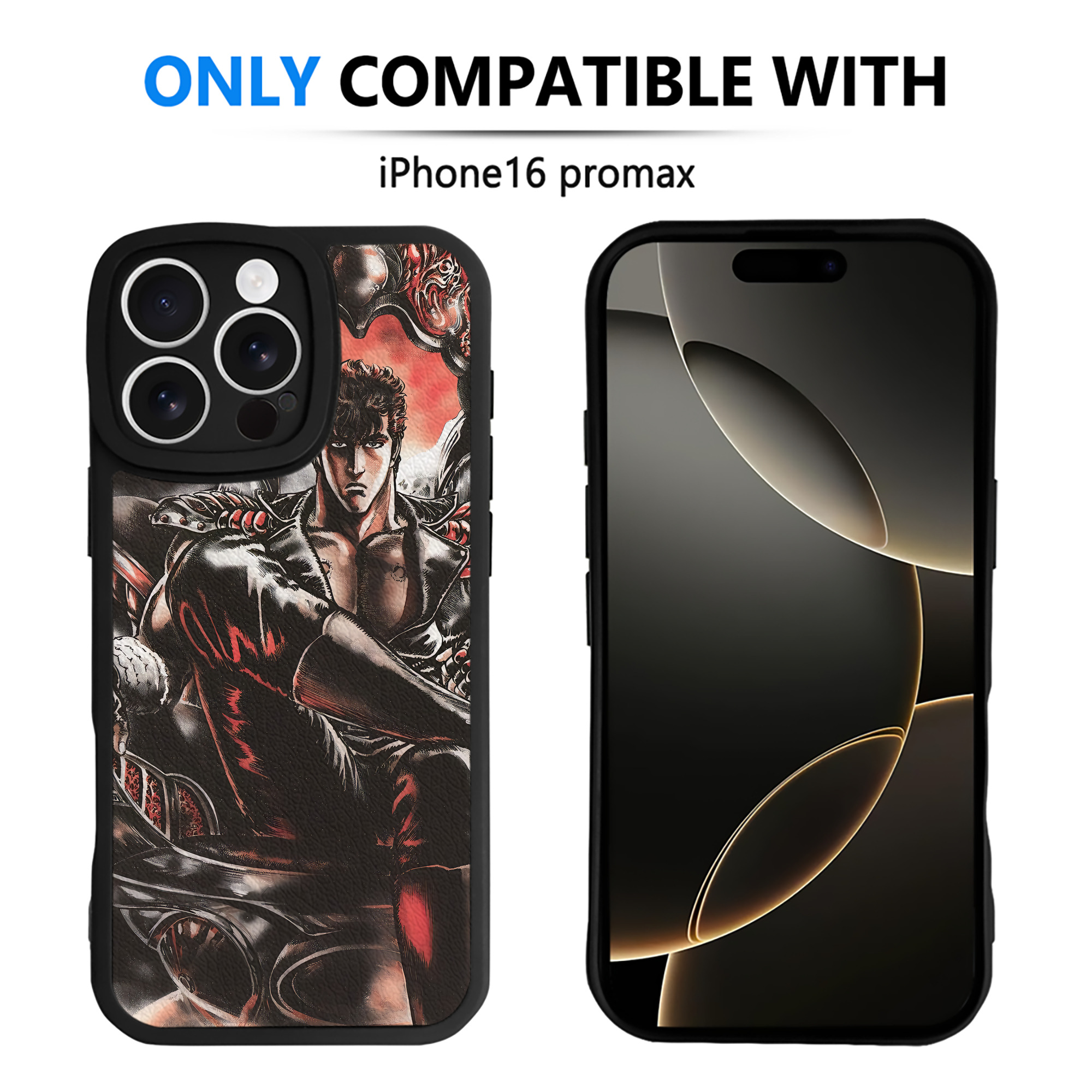 （画像用） 北斗の拳 Fist of the North Star 【iPhone 16シリーズ対応】シリコンスマホケース（レザー調） 材質：シリコン